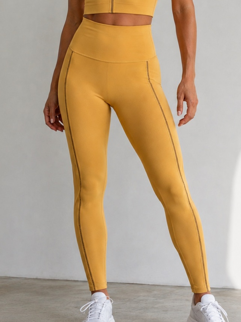 Nike Dri-Fit Yoga Luxe Infinalon 7/8 Tights in Mustard Yellow